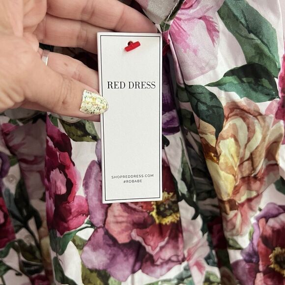 AURA Floral Ruffle Puff Sleeve Top Large Women’s Cotton Prairie Cottagecore NWT - Picture 10 of 14